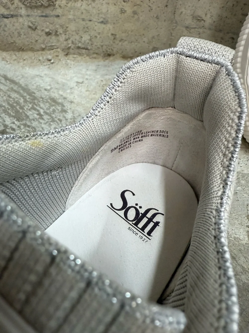 Sofft Faro Knit Comfort Sneakers Gray Size 9